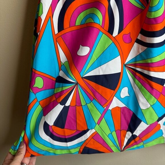 Jude Connally Blouse Top Sz S Multicolor Abstract Resort Stretch Off Shoulder - Picture 4 of 10